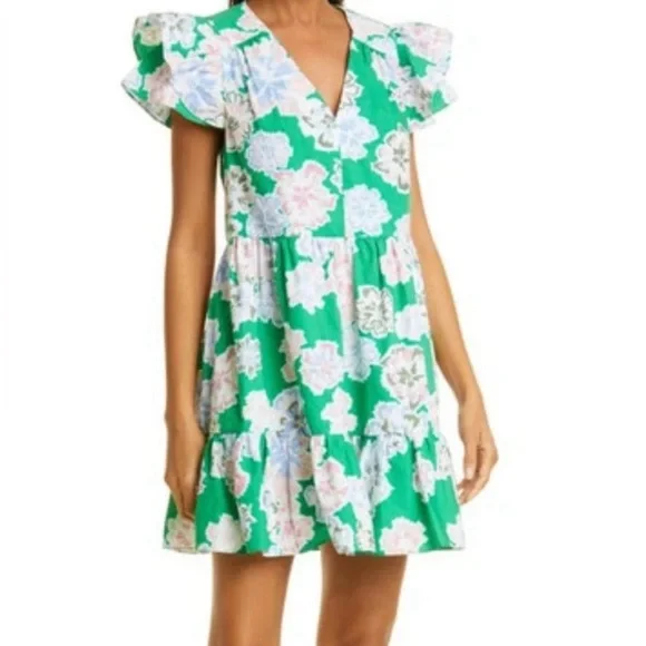 taylor dresses green floral Taylor Dress -Green/floral – Her Top Shop main image 0